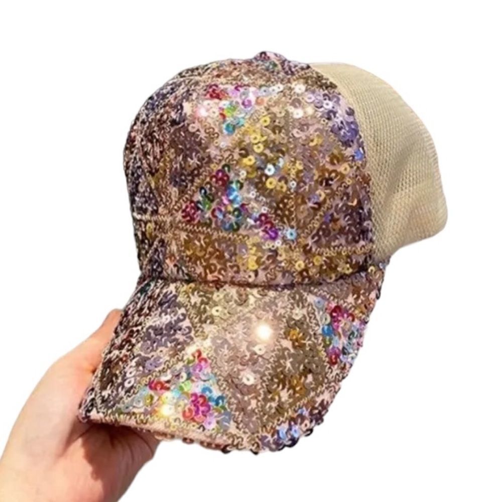 ‎GOLD SEQUIN BASEBALL CAP